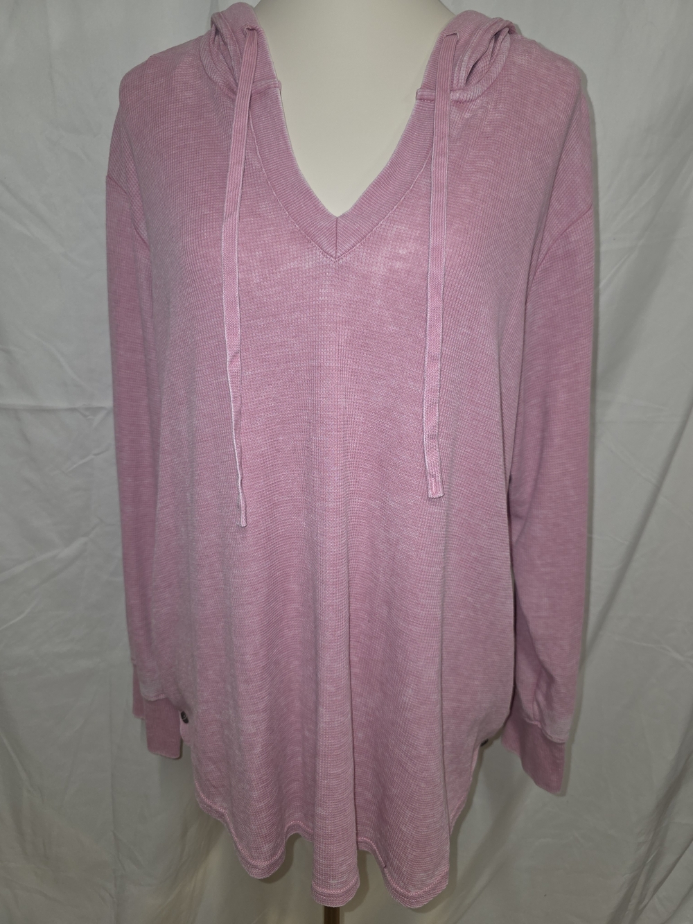 Jane and Delancey Dusty Rose V-Neck Hooded Top
